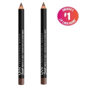 NYX Cosmetics Suede Matte Lip Liner- Brooklyn Thorn (PACK OF 2) | Deep Brown (Vegan Formula) - 1 of 4