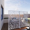 SpassWay 72"H x 18W Decorative Freestanding Room Divider Cut Metal Screen for Indoor Outdoor Privacy Multiple Designs (Black and White) - 4 of 4