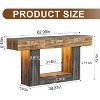 PAKASEPT 63" Farmhouse Long Console Table with 3 Drawers, Entryway Table with LED Lights and Hidden Storage, for Hallway, Living Room - 2 of 4
