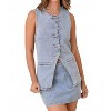Women's Wo's Bow Denim Vest - Main Strip M - 3 of 4