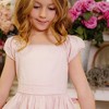 Hope & Henry Girls' Cap Sleeve Special Occasion Sateen Flower Girl Dress with Embroidered Hem, Toddler - 3 of 4
