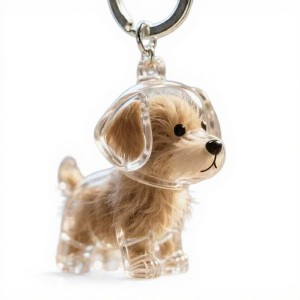 Anna-Kaci Transparent Dog Storage Capsule Keychain with Mini Dog Charm and Keepsake Hair Holder 4in - 1 of 3