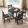 Tangkula 3-Piece Dining Table Set for 2 w/ 2 PU Leather Chairs for Small Space Black - 3 of 4