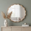 Okak Modern Wavy Round Decorative Wall Mirror for Entryway,Bathroom,Solid Wood Home Decor Vanity Mirror for Bedroom - 4 of 4