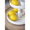 Moda Furnishings Two-Tiered Round Wooden Tray, White - 3 of 4