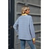 Coolmee Women's Striped Tops V Neck Color Block Sweatshirts Long Sleeve Shirts Loose Fit Outfits - 3 of 4