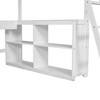 NicBex Full Size Bunk Bed with Desk Wooden Bed Frame with Cabinet, Shelves, Drawers, Inclined Ladder and Guardrail, No Box Spring Required, White - 4 of 4