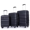 ORRD 3-Piece Expandable PC Luggage Set (21/25/29) - Lightweight w/TSA Lock & Hooks, Black - 2 of 4