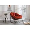 CAVINAS Cotton Rattan Glider Rocking Chair with Mid-Height Backrest,Upholstered Rocking Chair,Nursery Accent Chair for Bedroom - 4 of 4