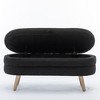 Velvet Fabric Storage Bench Bedroom Bench With Wood Legs For Living Room Bedroom Indoor,Ivory - 3 of 4