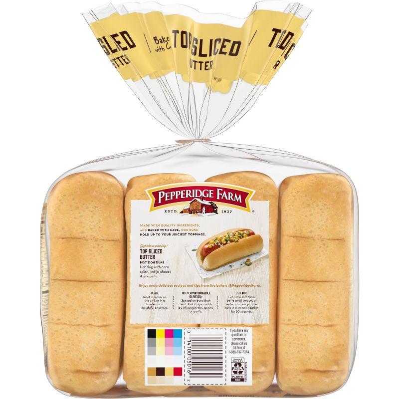 Pepperidge Farm Bakery Classics Top Sliced Butter Hot Dog Buns - 14oz/8ct, 4 of 8