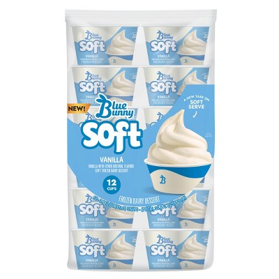 Blue Bunny Soft Vanilla Cups Frozen Dessert - 33.6oz/12pk