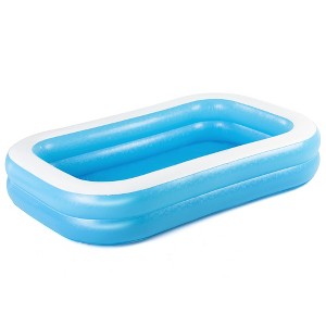 H2OGO! Blue Rectangular Family Pool – 8'7" Inflatable Outdoor Splash Pool - 1 of 4