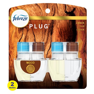 Image of Febreze Origins Fade Defy Plug Air Freshener & Odor Fighter Refill - Wood - 1.75 fl oz/2pk