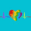 Adult Design By Humans Rainbow Heartbeat Pride By corndesign T-Shirt - 2 of 2