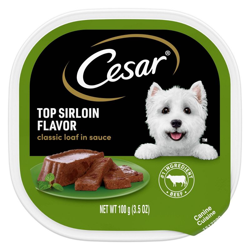 Cesar Loaf in Sauce Top Sirloin Beef Flavor Adult Wet Dog Food - 3.5oz, 1 of 11