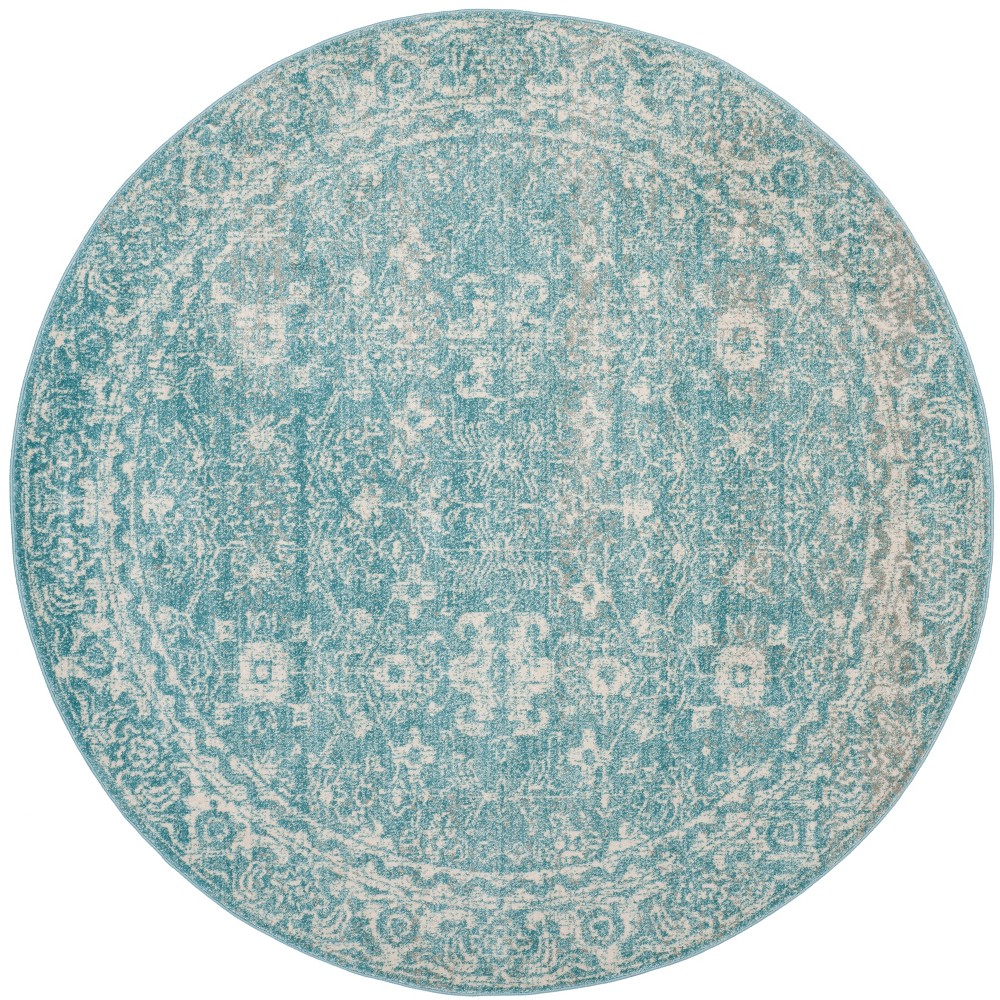 5'1inx5'1in Loomed Medallion Round Area Rug Light Blue - Safavieh