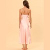 cheibear Women's Spaghetti Strap Nightdress Cami Satin Pajama Dress - 3 of 4