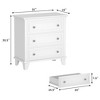 3 Drawer Dresser for Bedroom, Wide Chest of Drawers with Vintage Handle, Modern Wood Dresser - 2 of 4