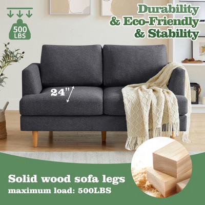Gericco Loveseat Sofa 56", Small Couches for Small Spaces, Mid Century Love Seat Couches for Living Room, Upholstered 2-Seater Small Couch