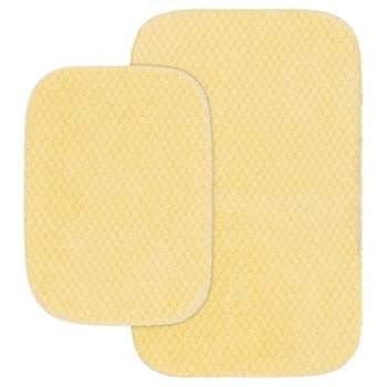 2pc Washable Nylon Bathroom Rug Set Yellow - Garland Rug