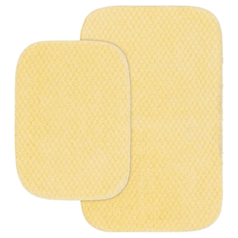 2pc Washable Nylon Bathroom Rug Set Yellow - Garland Rug, 1 of 8