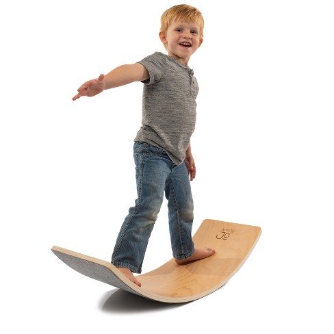 Jumpoff Jo – Wooden Wobble Balance Board - Montessori Gym Natural
