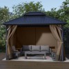 Aoodor 10' x 10' Gazebo Curtain Set Protecting Privacy Side Walls 4 Panels (Curtain Only) - 2 of 4