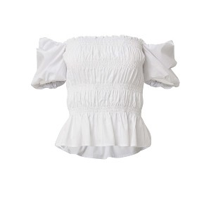 VENUS Womens Smocked Puff Sleeve Top - 1 of 2