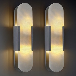 CityFurn Alabaster Wall Sconces Modern Bathroom Vanity Light (Set of 2) - 1 of 4
