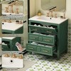 Okak Modern Freestanding Bathroom Vanity with Ceramic Sink Combo,Small Solid Wood Bathroom Storage Cabinet with3 Drawers - 3 of 4