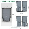Pull Out Trash Can Under Cabinet 2x25 Qt, Under Sink Garbage Can, Double Recycle Bin with Steel Slides, Waste Container for Kitchen, Office - 4 of 4
