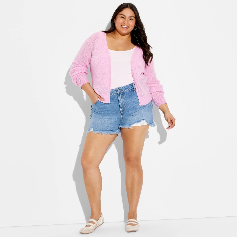 Women's Mid-Rise Denim Cut-Off Shorts - Wild Fable™ Medium Wash 18