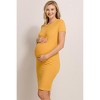 Hello Miz Ribbed Bodycon Short Sleeve Round Neck Maternity Dress - 2 of 3
