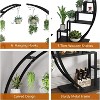 5 Tier Round Plant Stand Half Moon Shape Indoor Metal Garden Plant Holder Flower Shelf Rack - 4 of 4