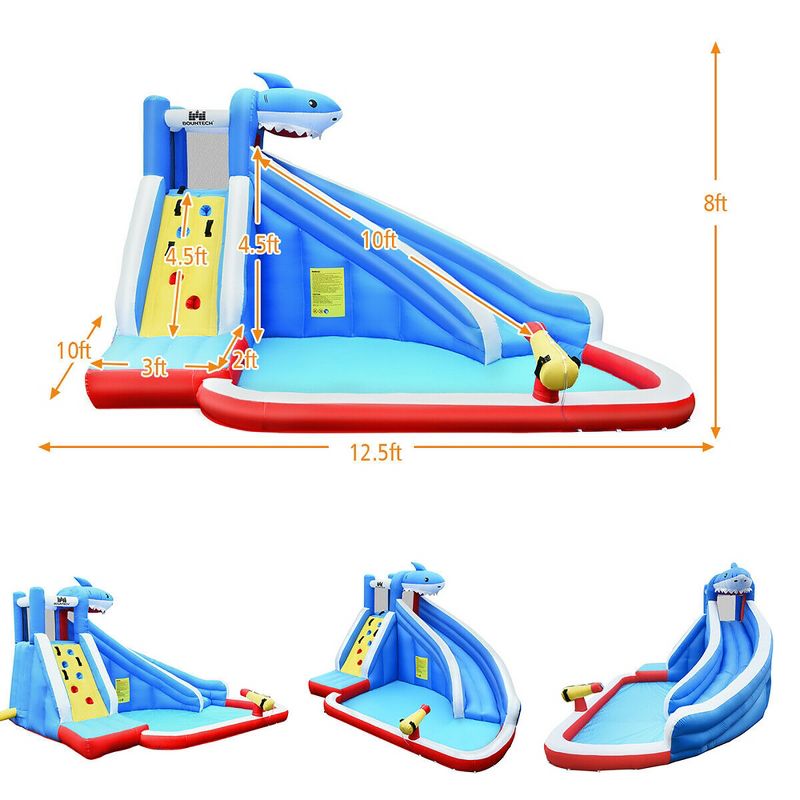 Costway Inflatable Water Slide Animal Shaped Bounce House Castle Splash Water Pool without Blower, 2 of 11