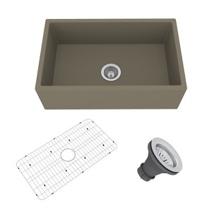 CASAINC 30 Inch Single Bowl Farmhouse Apron Kitchen Sink with Bottom Grid and Drainer - 1 of 1