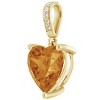 Pompeii3 9mm Citrine Women's Heart Pendant in 14k Gold Necklace 6mm Tall - 2 of 4