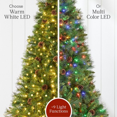 4.5ft Pre-Lit Multicolor LED Pine Christmas Tree
