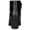 Allegra K Women's Perforated Chunky Heels Zipper Western Ankle Booties - 4 of 4