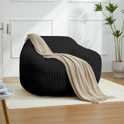 LikePay Oversize Faux Rabbit Fur Single Bean Bag Sofa with Arms for Living Room, Bedroom, Gaming room