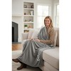 Personalization Mall All About Me Embroidered Initial Fleece Blanket, Grey, 60" x 80" - 3 of 4