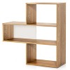 Convex Bookshelf 3-Shelf Open Bookcase Room Organizer with Anti-Toppling Device - 2 of 4