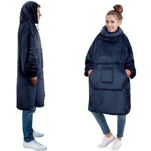 PAVILIA Wearable Blanket Hoodie Women Men, Oversized Sweatshirt Hooded Sweater, Fleece Soft Cozy Warm Plush Gift Ideas - 1 of 4