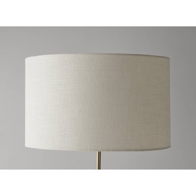 Adjustable Bronze Floor Lamp with Cream Cotton Shade