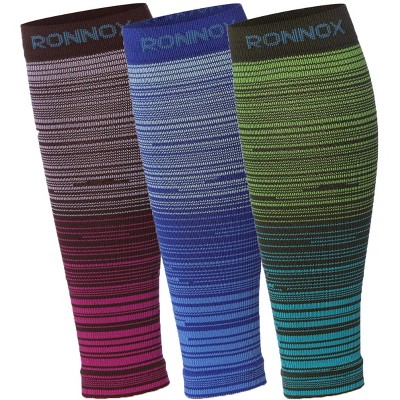 Tipi Toe Unisex 3 Pairs Bright Colored Dual-Tone Dreams Calf Compression Tube Sleeves 12-14 mmHg Great for Athletic & Medical Use, Size X-Large