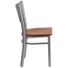 Emma and Oliver 2 Pack Silver Slat Back Metal Restaurant Chair - 4 of 4