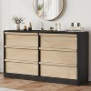 6 Drawer Dresser for Bedroom, Wooden Double Dresser Organizer with Storage Freestanding, Modern Chest of Drawers for Bedroom, Living Room - 3 of 4