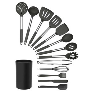 MegaChef Gray Silicone and Stainless Steel Cooking Utensils, Set of 14 - 1 of 4