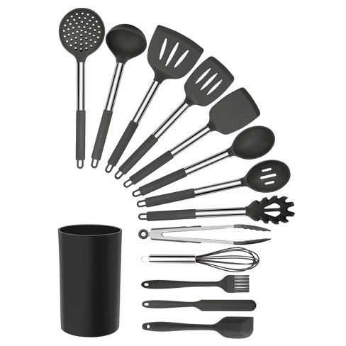 Megachef Gray Silicone And Stainless Steel Cooking Utensils, Set Of 14 ...